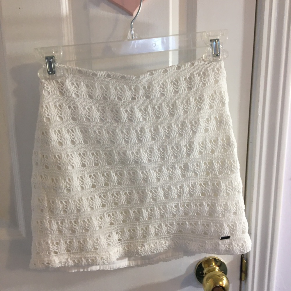 Hollister white lace skirt